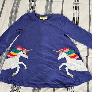 Mini Boden Blue and White Striped Shirt